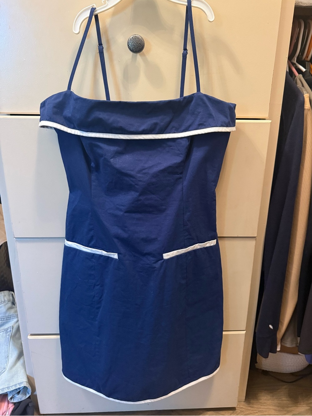 Lost + Wander Navy Dress with White Trim - XS
